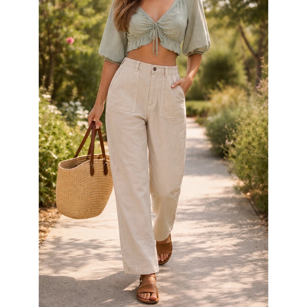 Lucky Brand  –NWOT  $119- High Rise 2025- Wide Leg Utility pants Ankle Length 12